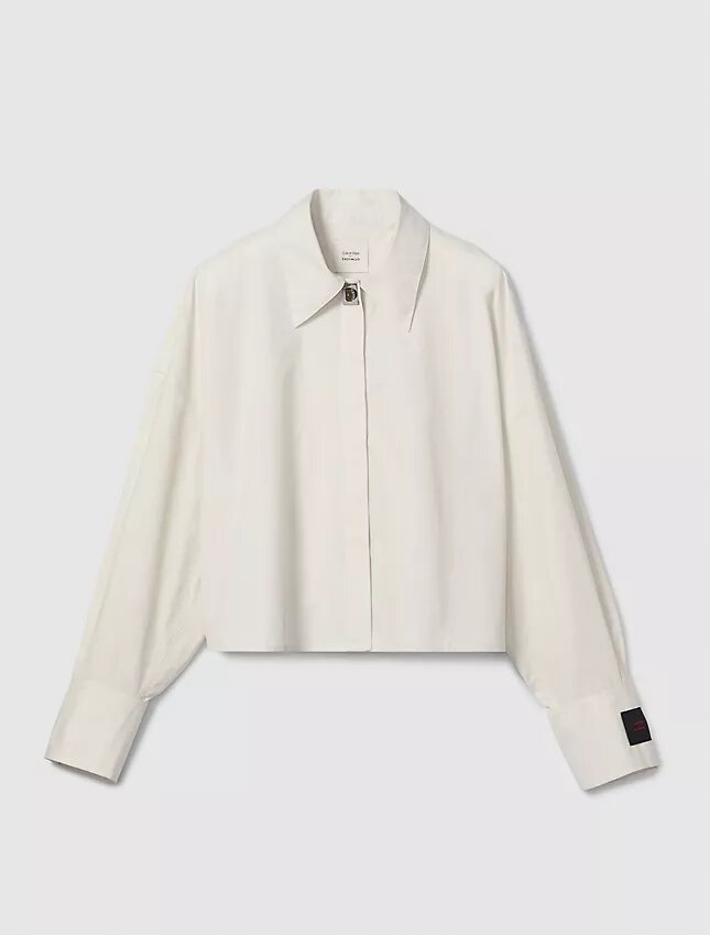 Chemise courte boutonnée en popeline Chemise courte boutonnée en popeline