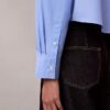 Chemise courte boutonnée en popeline à la coupe décontractée Chemise courte boutonnée en popeline à la coupe décontractée