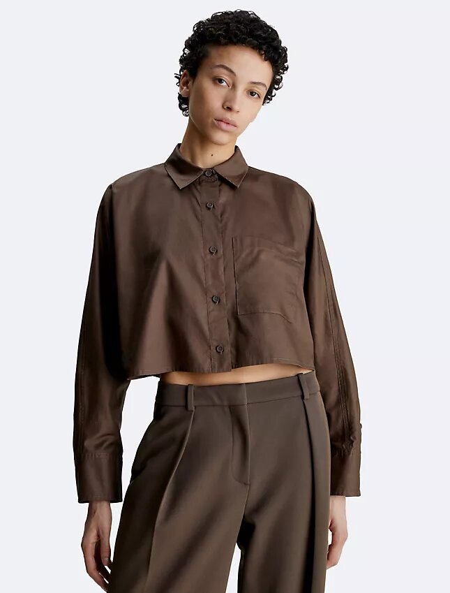 Chemise courte à manches dolman et boutons, coupe décontractée Chemise courte à manches dolman et boutons, coupe décontractée