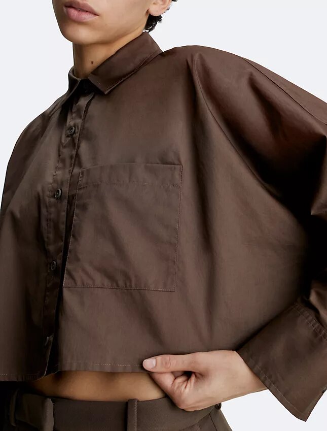 Chemise courte à manches dolman et boutons, coupe décontractée Chemise courte à manches dolman et boutons, coupe décontractée