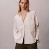 Chemise décontractée boutonnée en popeline de coton rayée Chemise décontractée boutonnée en popeline de coton rayée