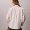 Chemise décontractée boutonnée en popeline de coton rayée Chemise décontractée boutonnée en popeline de coton rayée