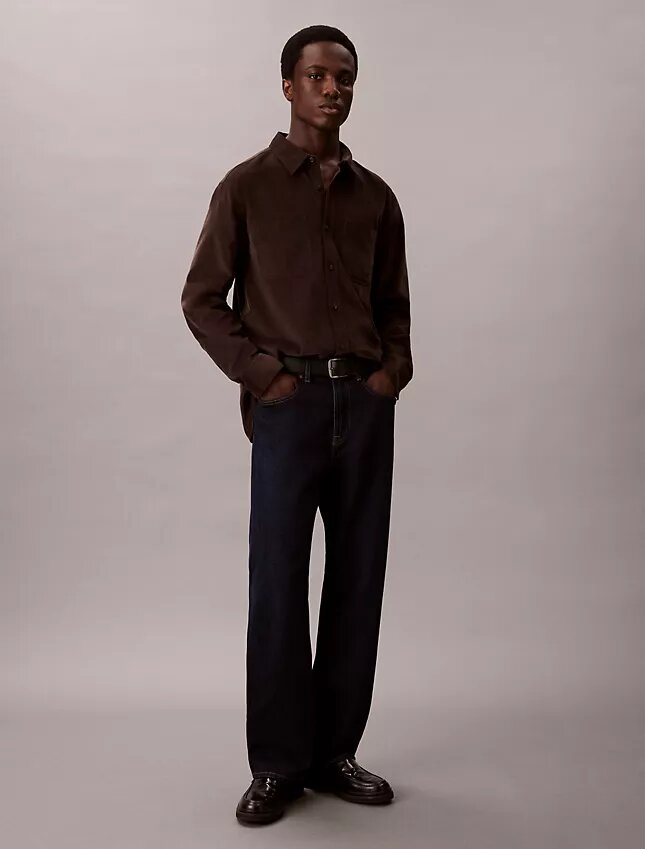 Chemise décontractée en velours côtelé à boutons Chemise décontractée en velours côtelé à boutons