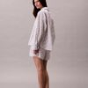 Chemise de nuit ample en popeline de coton à boutons Chemise de nuit ample en popeline de coton à boutons