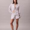 Chemise de nuit ample en popeline de coton à boutons Chemise de nuit ample en popeline de coton à boutons