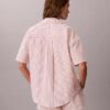 Chemise de nuit ample à manches courtes en popeline de coton Chemise de nuit ample à manches courtes en popeline de coton