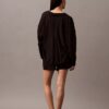 Chemise de nuit boutonnée en viscose tissée Chemise de nuit boutonnée en viscose tissée