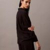 Chemise de nuit boutonnée en viscose tissée Chemise de nuit boutonnée en viscose tissée