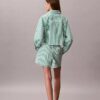 Chemise de nuit courte en popeline de coton Chemise de nuit courte en popeline de coton