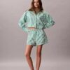 Chemise de nuit courte en popeline de coton Chemise de nuit courte en popeline de coton
