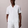 Chemise de nuit décontractée en seersucker à boutons Chemise de nuit décontractée en seersucker à boutons