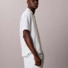 Chemise de nuit décontractée en seersucker à boutons Chemise de nuit décontractée en seersucker à boutons