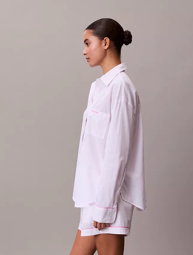 Chemise de nuit en popeline de coton pour la Saint-Valentin Chemise de nuit en popeline de coton pour la Saint-Valentin