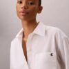 Chemise en popeline de coton avec logo jacquard Chemise en popeline de coton avec logo jacquard