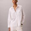 Chemise en popeline de coton avec logo jacquard Chemise en popeline de coton avec logo jacquard