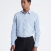Chemise habillée slim fit en coton à motif chevrons Chemise habillée slim fit en coton à motif chevrons