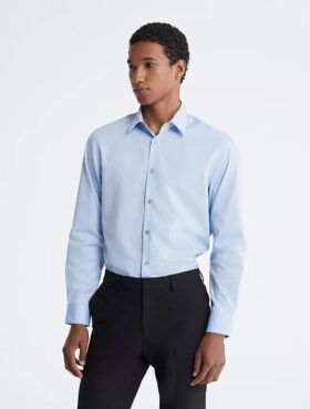 Chemise habillée slim fit en coton à motif chevrons