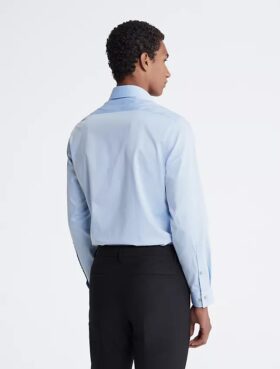Chemise habillée slim fit en coton à motif chevrons