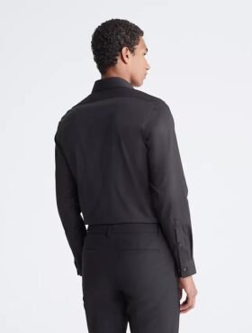 Chemise habillée slim fit en coton à motif chevrons