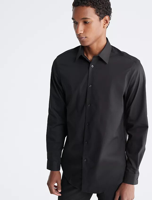 Chemise habillée slim fit en coton à motif chevrons Chemise habillée slim fit en coton à motif chevrons