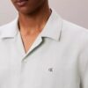 Chemise à manches courtes boutonnée en lin et coton Chemise à manches courtes boutonnée en lin et coton