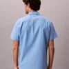 Chemise à manches courtes boutonnée en lin et coton Chemise à manches courtes boutonnée en lin et coton