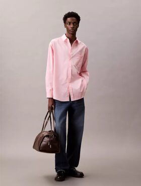 Chemise oversize en popeline de coton boutonnée