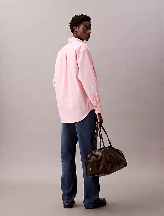 Chemise oversize en popeline de coton boutonnée Chemise oversize en popeline de coton boutonnée