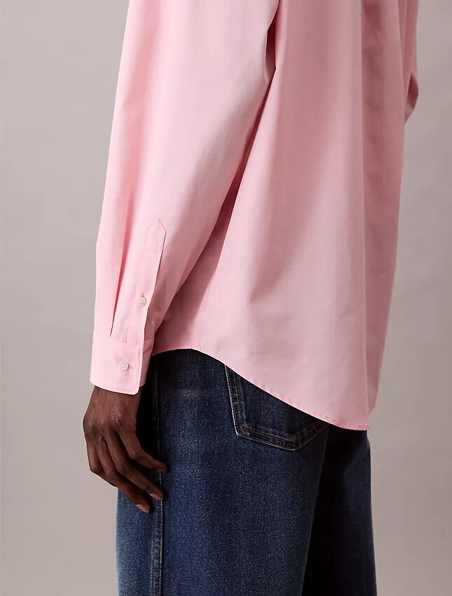 Chemise oversize en popeline de coton boutonnée Chemise oversize en popeline de coton boutonnée