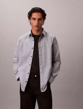 Chemise Oxford classique unie à boutons