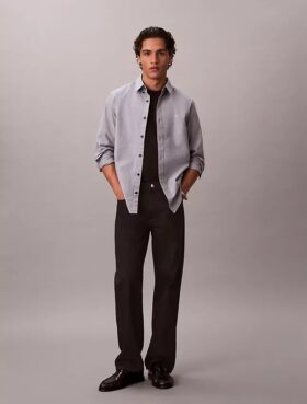 Chemise Oxford classique unie à boutons
