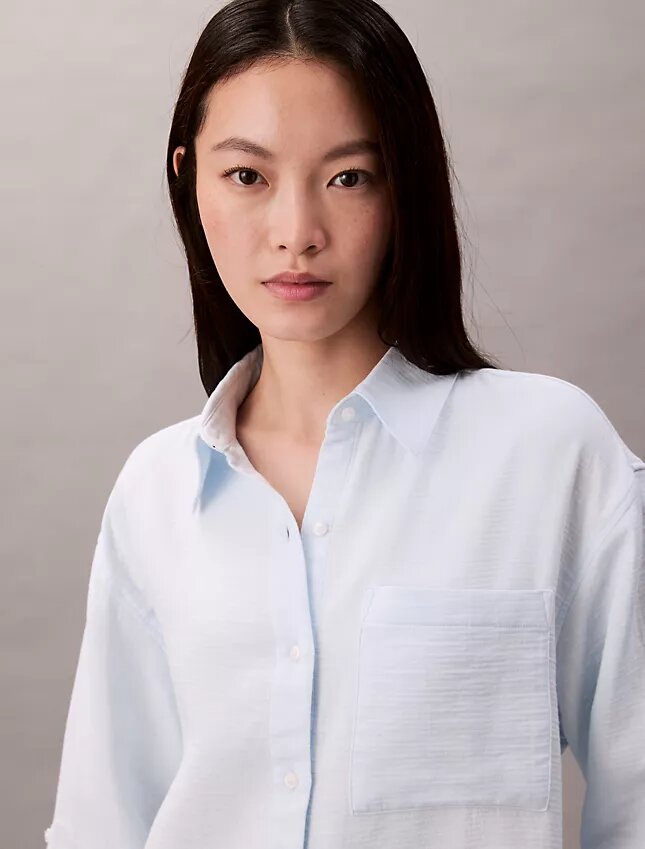Chemise à pattes de boutonnage en double gaze Chemise à pattes de boutonnage en double gaze