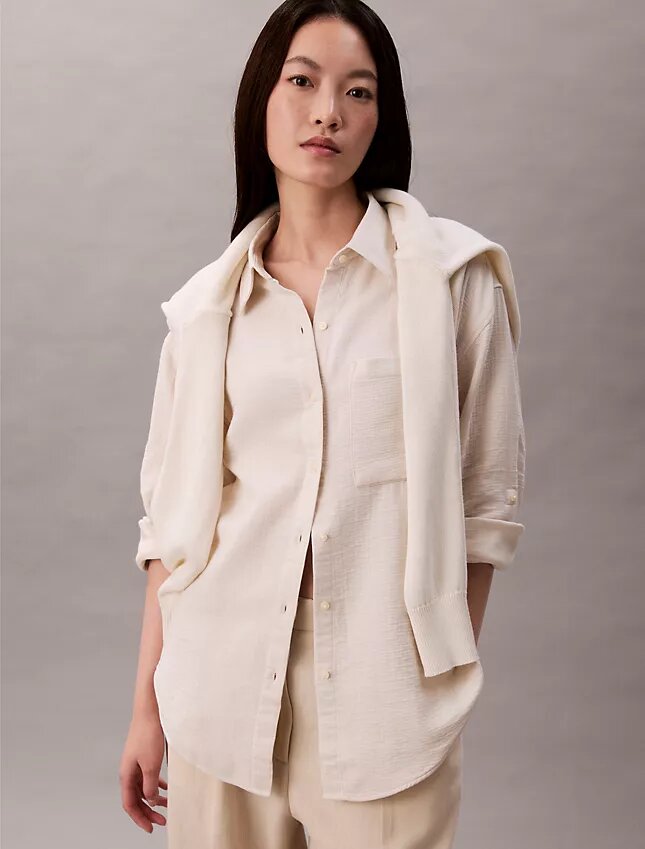 Chemise à pattes de boutonnage en double gaze Chemise à pattes de boutonnage en double gaze