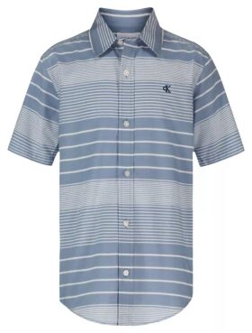 Chemise à rayures d&rsquo;été boutonnée pour garçons