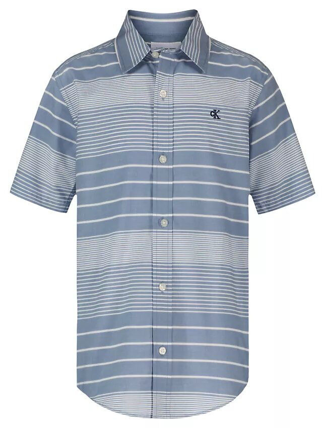 Chemise à rayures d’été boutonnée pour garçons Chemise à rayures d’été boutonnée pour garçons