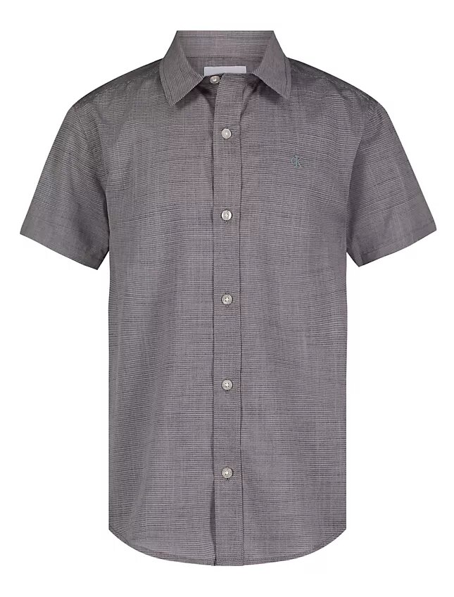 Chemise à rayures à manches courtes et boutons pour garçons Chemise à rayures à manches courtes et boutons pour garçons