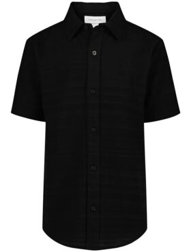 Chemise à rayures texturées et boutons pour garçons