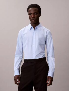 Chemise slim boutonnée en Cotton Stretch à carreaux vichy