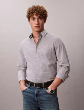 Chemise slim boutonnée en Cotton Stretch à carreaux vichy