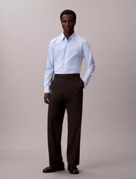 Chemise slim boutonnée en Cotton Stretch à carreaux vichy