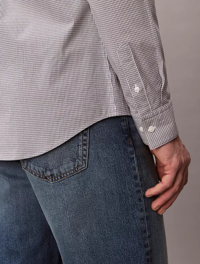 Chemise slim boutonnée en Cotton Stretch à carreaux vichy Chemise slim boutonnée en Cotton Stretch à carreaux vichy