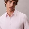 Chemise slim boutonnée en Cotton Stretch à rayures Chemise slim boutonnée en Cotton Stretch à rayures