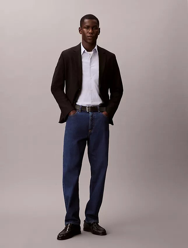 Chemise slim boutonnée en Cotton Stretch à rayures Chemise slim boutonnée en Cotton Stretch à rayures