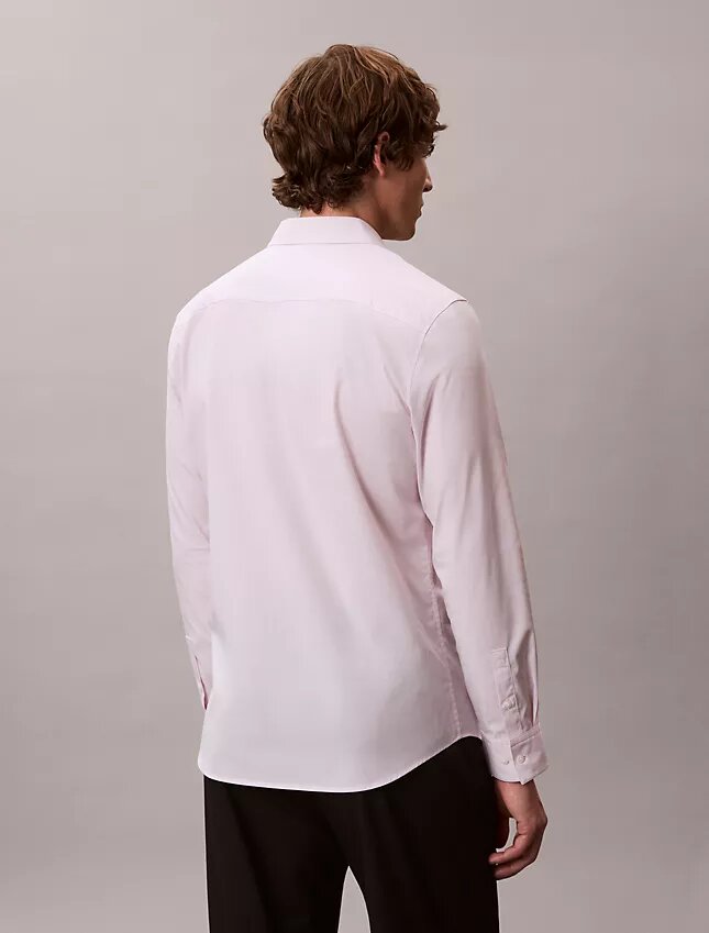 Chemise slim boutonnée en Cotton Stretch à rayures Chemise slim boutonnée en Cotton Stretch à rayures
