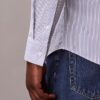 Chemise slim boutonnée en Cotton Stretch à rayures Chemise slim boutonnée en Cotton Stretch à rayures