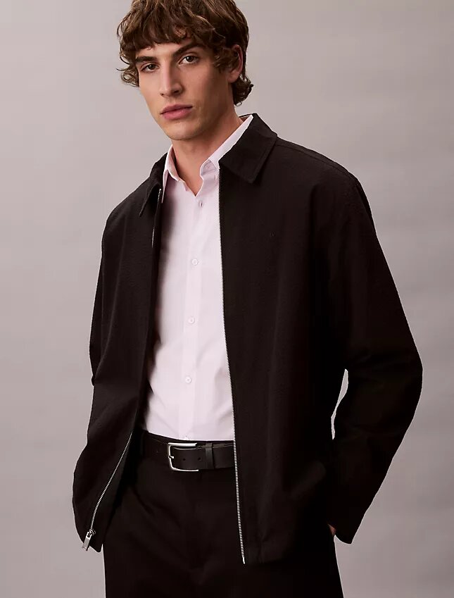 Chemise slim boutonnée en Cotton Stretch à rayures Chemise slim boutonnée en Cotton Stretch à rayures