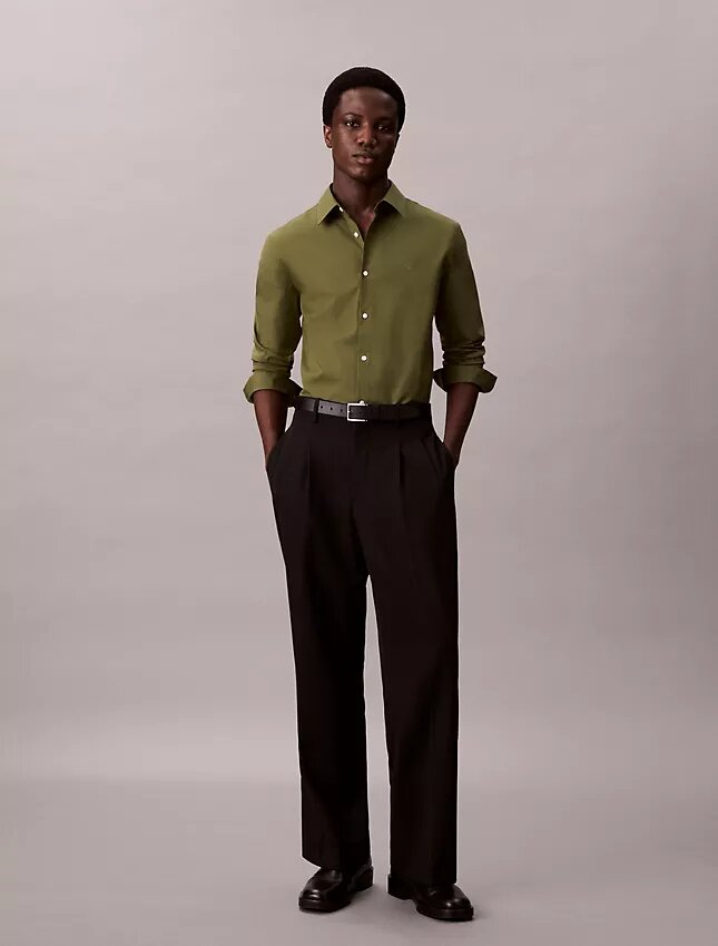 Chemise slim boutonnée en popeline de coton Cotton Stretch Chemise slim boutonnée en popeline de coton Cotton Stretch