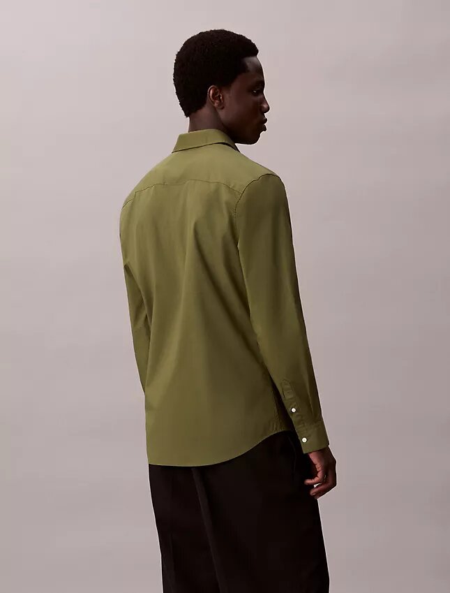 Chemise slim boutonnée en popeline de coton Cotton Stretch Chemise slim boutonnée en popeline de coton Cotton Stretch