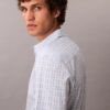 Chemise slim à carreaux en Cotton Stretch boutonnée Chemise slim à carreaux en Cotton Stretch boutonnée