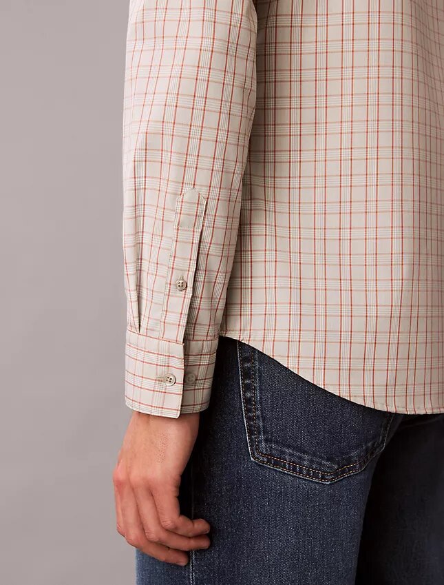 Chemise slim à carreaux en Cotton Stretch boutonnée Chemise slim à carreaux en Cotton Stretch boutonnée